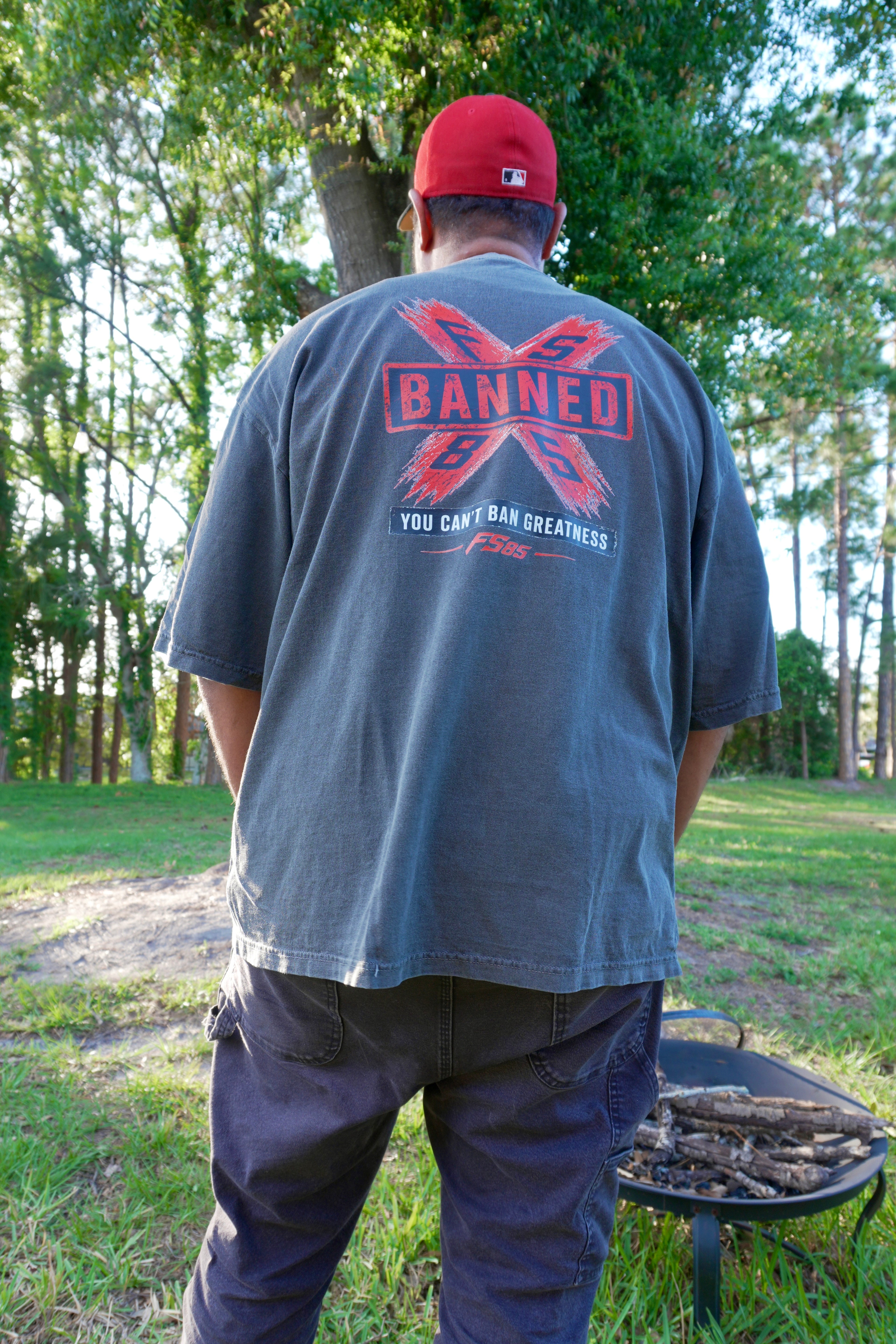 You Can't BAN Greatness Heavy Tee OS Wash Grey Drop Shoulder Tee